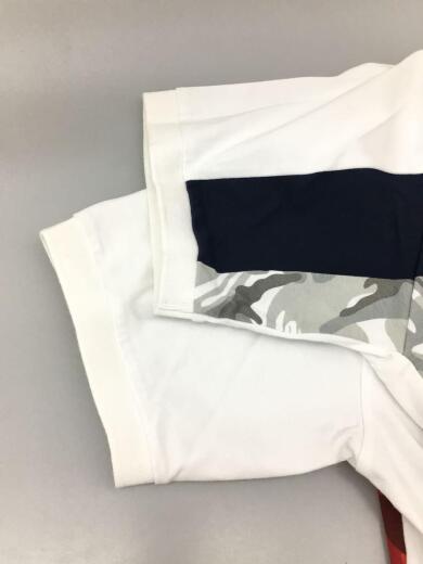 画像：AAPE BY A BATHING APE × TOMMY JEANSTommy Jeans flag polo/ヨゴレ有/ポロシャツ/L/コットン/WHT/AAPPOM9399XXE5