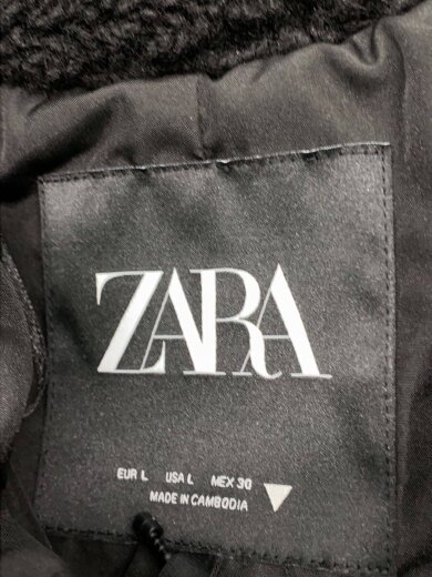 画像：ZARAボアロングコート/L/ポリエステル/BLK//3