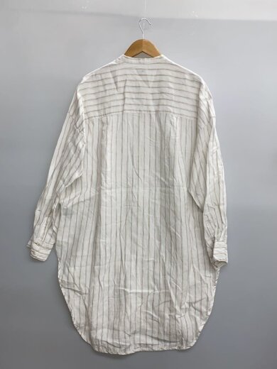 商品画像：ストライプラウンドカットシャツ/--/リネン/WHT/ストライプ/TS230SH089 2