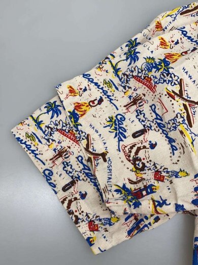 商品画像：開襟半袖シャツ/4/コットン/BEG/総柄 5