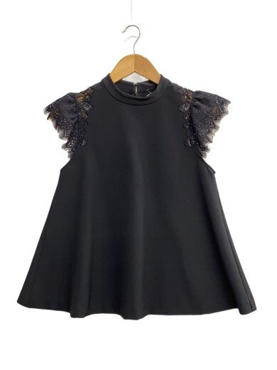 商品画像：レースカッティングブラウス/36/ポリエステル/BLK/CWFB222036 1