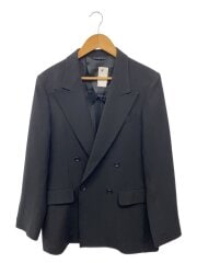 MELANGE TWILL DOUBLE BREASTED JACKET/4/ポリエステル/BLK/RM252-004