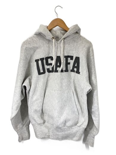 商品画像：90s/USAFA/リーバースウィーブ/パーカー/M/コットン/GRY/無地 1