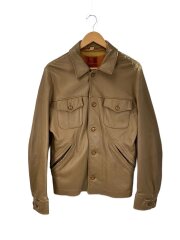 推定50s～/レザージャケット・ブルゾン/レザー/BEG/無地