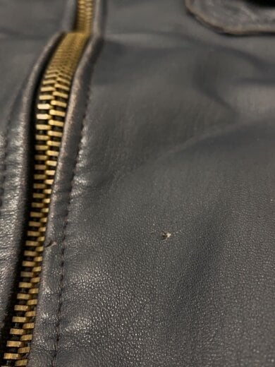 商品画像：70s/レザージャケット・ブルゾン/M/レザー/NVY/ジップ破損有 7