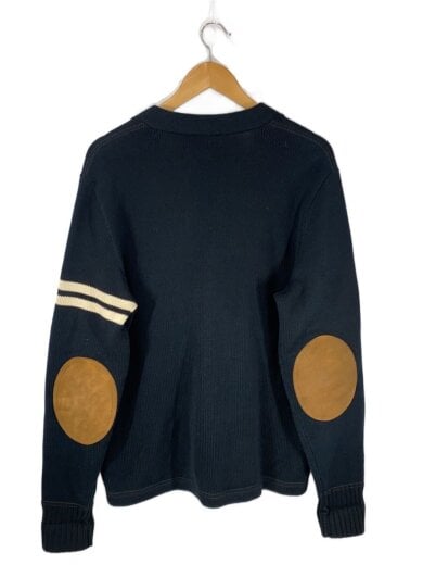 商品画像：エルボーパッチカーディガン(厚手)/L/コットン/BLK 2