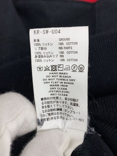 商品画像：ZIPPER RIB SWEAT/4/コットン/BLK/KR-SW-U04/使用感、汚れ有 4