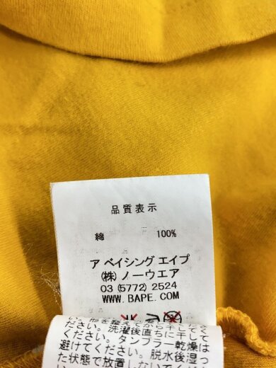 商品画像：推定90s～00s/ラグラン/7分袖カットソー/M/コットン/YLW/プリント// 4