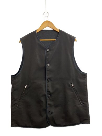 商品画像：REVERSIBLE VEST/3/ポリエステル/BLK/無地/203-60405// 1
