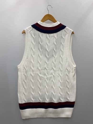 商品画像：ニットベスト(薄手)/L/コットン/WHT/100187303// 2