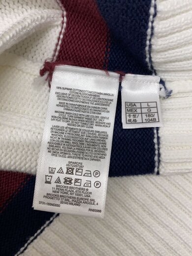商品画像：ニットベスト(薄手)/L/コットン/WHT/100187303// 4