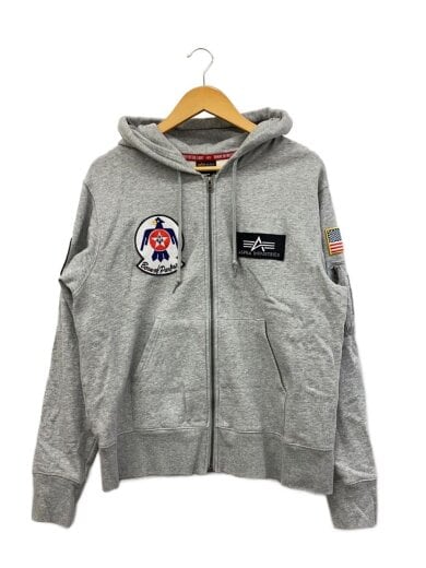 商品画像：ジップパーカー/M/コットン/GRY/TC1557// 1