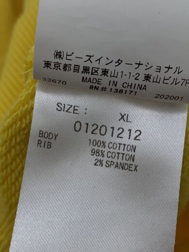 商品画像：ジップパーカー/XL/コットン/YLW 4