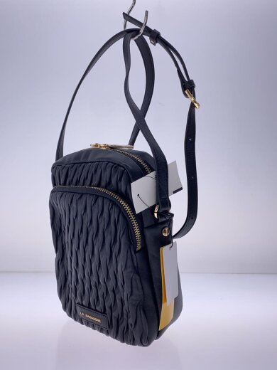 商品画像：ランダムプリーツショルダーバッグ/フェイクレザー/BLK 2