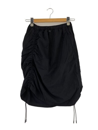 商品画像：Drawstring Midi/スカート/XS/ナイロン/ブラック/無地/1WG11910553 1