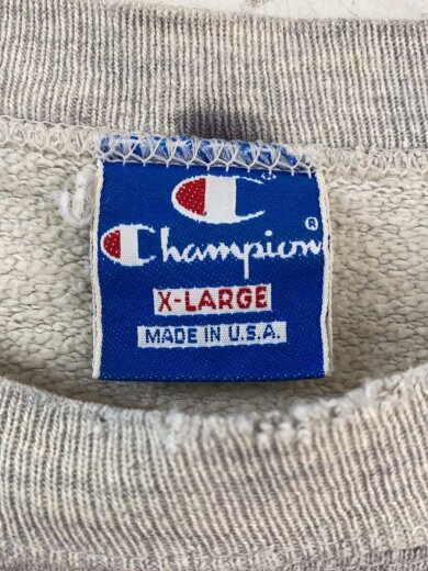 画像：Champion80s/刺繍タグ/スウェット/XL/コットン/GRY3