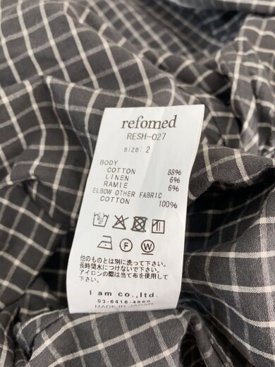 商品画像：長袖シャツ/2/コットン/GRY/チェック/RESH-027 5