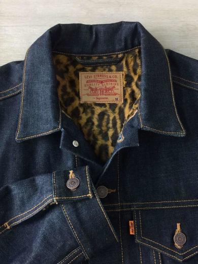 画像：Supreme × Levi’sLevi’s/Trucker Jacket/Gジャン/デニムジャケット/M/デニム/レオパード/IDG6