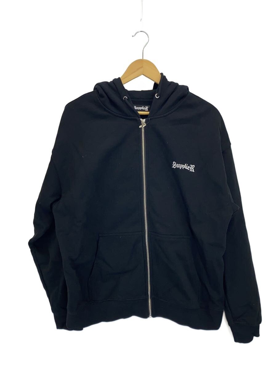SUPPLIER / ジップパーカー/L/コットン/BLK