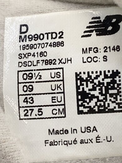 商品画像：M990/ローカットスニーカー/USA製/グレー/27.5cm/GRY 5