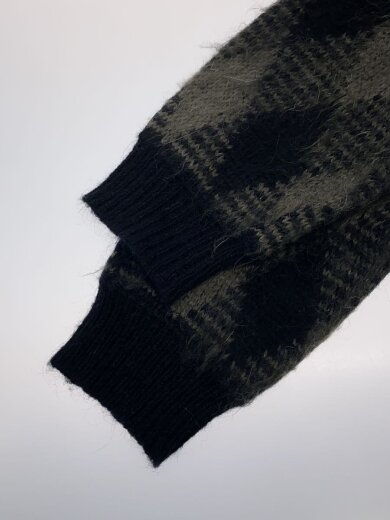 商品画像：アーガイル柄モヘア混カーディガン/L/アクリル/BLK/総柄 5