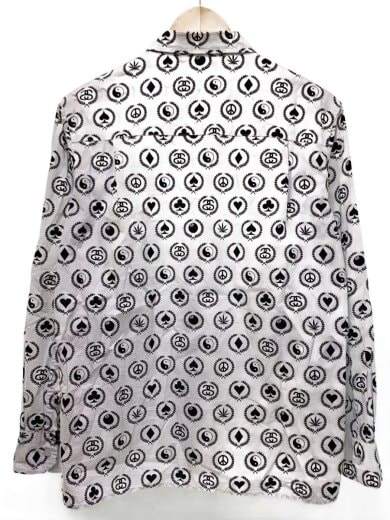 商品画像：長袖シャツ/S/コットン/WHT/総柄 2