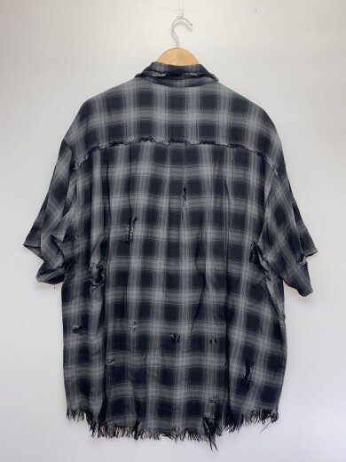 商品画像：ダメージチェックシャツ/FREE/レーヨン/BLK/チェック/136558 2