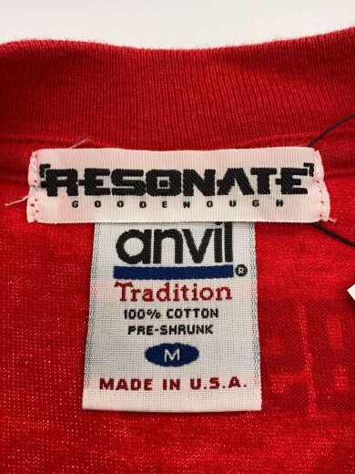 商品画像：アンビルボディ/USA製/RSNTロゴTシャツ/M/コットン/RED/プリント// 3