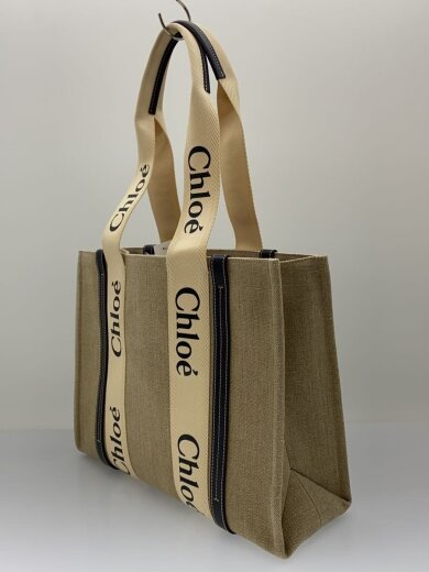 商品画像：リネン製 Woody/トートバッグ/キャンバス/KHK/CHC22AS383I2691J// 2