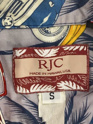 画像：RJCアロハシャツ/S/コットン/BLU/総柄/ハワイ製3