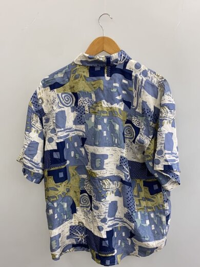 商品画像：半袖シャツ/M/シルク/BLU/総柄/シルクシャツ 2
