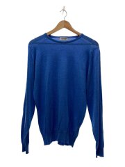 ニット・セーター(薄手)/M/ウール/BLU/無地/イギリス製