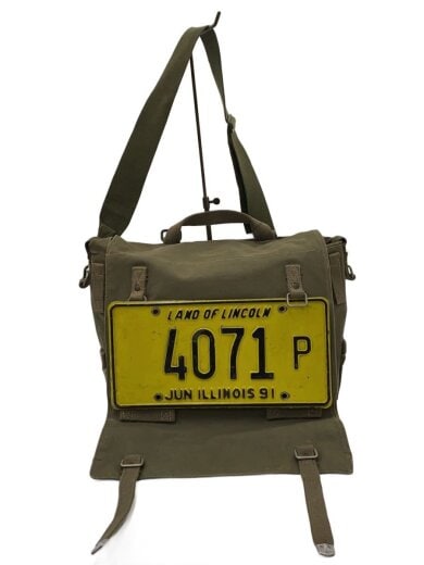 商品画像：ショルダーバッグ/--/KHK/無地/ナンバープレート/メッセンジャーバッグ 1