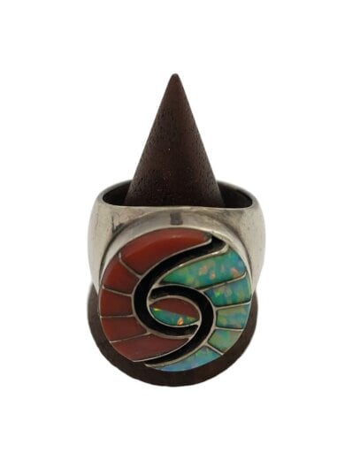 商品画像：リング/--/21号/メンズ/Amy Wesley/ターコイズ＆レッドコーラル 1