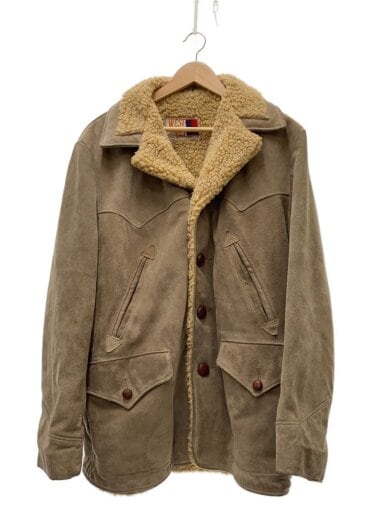 商品画像：ジャケット/ランチコート/40/スウェード/BEG/無地/裏ボア/USA製 1