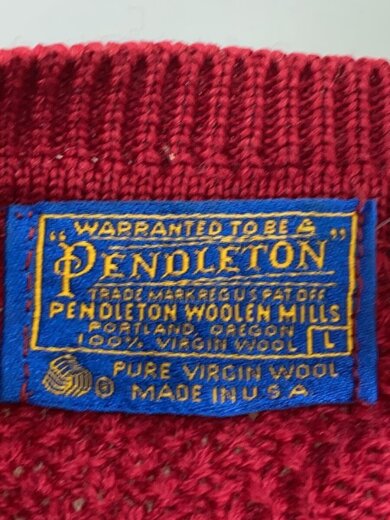 商品画像：ニット・セーター(薄手)/L/ウール/RED/総柄 3