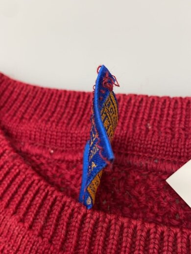 商品画像：ニット・セーター(薄手)/L/ウール/RED/総柄 6