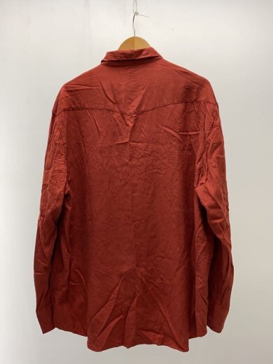 商品画像：長袖シャツ/ウエスタンシャツ/シルクシャツ/XL/シルク/RED/無地 2