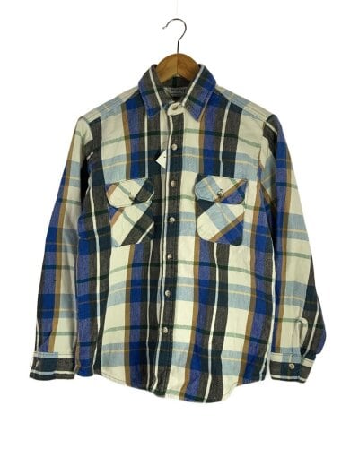 商品画像：長袖シャツ/M/コットン/BLU/チェック 1