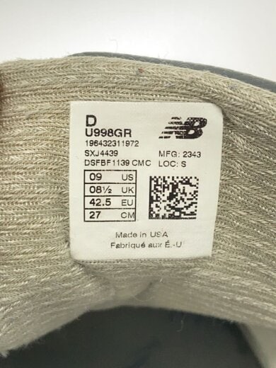 商品画像：U998/グレー/27cm/GRY 5