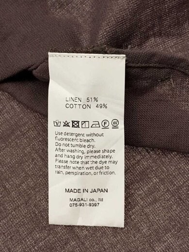 商品画像：半袖シャツ/--/リネン/BRW/無地 4