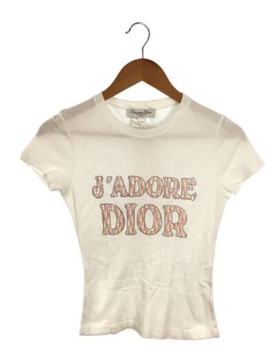 画像：Christian DiorBOUTIQUE/ラインストーン/トロッター/Tシャツ/38/コットン/WHT/4P161552081