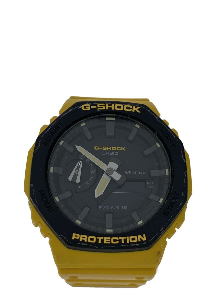 CASIO / クォーツ腕時計_G-SHOCK/デジアナ/ラバー/BLK/YLW