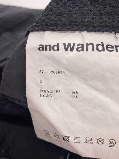 画像：and wanderカーゴパンツ/S/ポリエステル/BLK/574-32820835