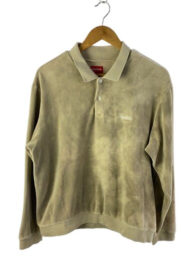 商品画像：21SS/Bleaced Velour L/S Polo/ポロシャツ/M/コットン/BEG/無地 1