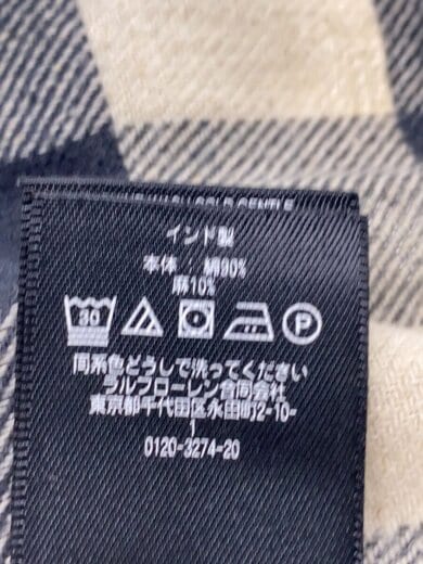 商品画像：長袖シャツ/S/コットン/CRM/チェック 4