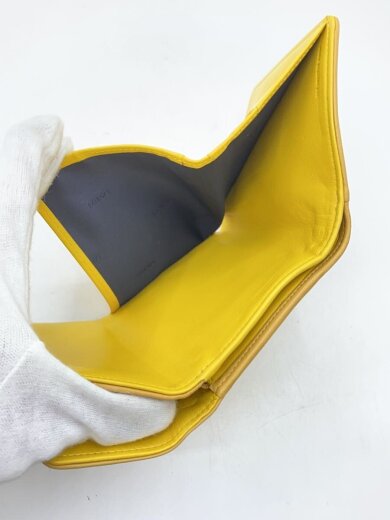 商品画像：3つ折り財布/レザー/YLW/レディース 4