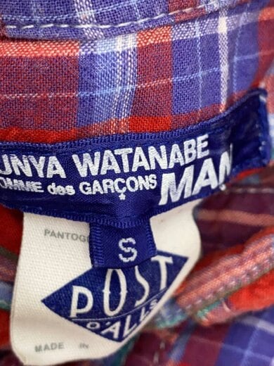 商品画像：半袖シャツ/S/コットン/RED/チェック/WQ-B113 4