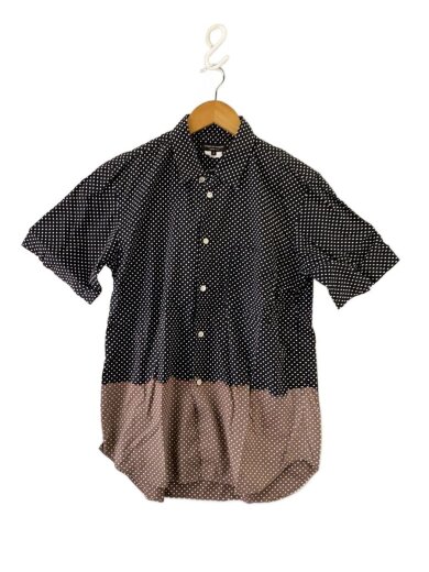 商品画像：半袖シャツ/S/コットン/BLK/ドット/PC-B047// 1
