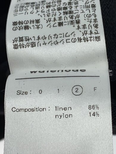 画像：walenodeニットベスト(薄手)/2/リネン/BLK/wn23-14ss170-kw4